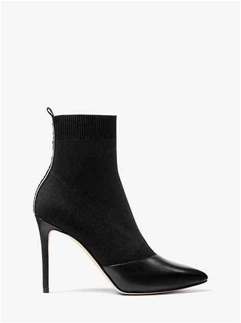 Michael Michael Kors Vicky Logo Tape Knit Ankle Boot